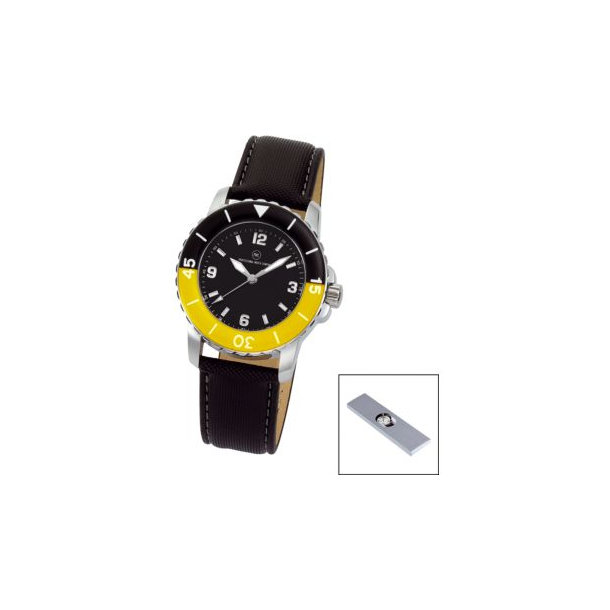 Armbanduhr "Spectra Damen schwarz/gelb"