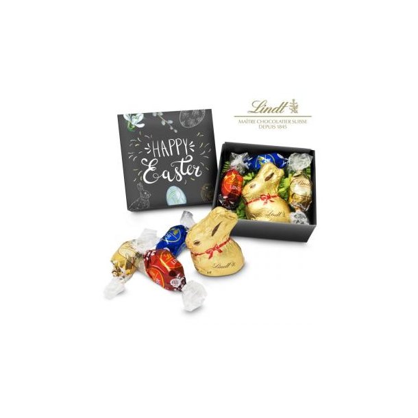 Geschenkartikel / Präsentartikel: Lindt Osternest - Goldhase und 3 Lindor Mini-Eier, auch in individueller Schachtel