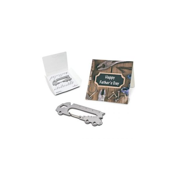 Geschenkartikel / Präsentartikel: ROMINOX® Key Tool Truck / LKW (22 Funktionen) im Motiv-Mäppchen Happy Father\'s Day