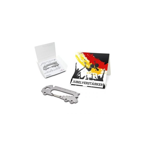 Geschenkartikel / Präsentartikel: ROMINOX® Key Tool Truck / LKW (22 Funktionen) im Motiv-Mäppchen Deutschland Fan Jubelverstärker