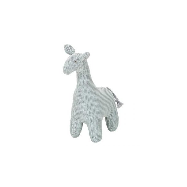 Giraffe Jonne|Giraffe Jonne kommt in retro Stickoptik in zartem Grau daher und ist extra für kleine Händchen gemacht.