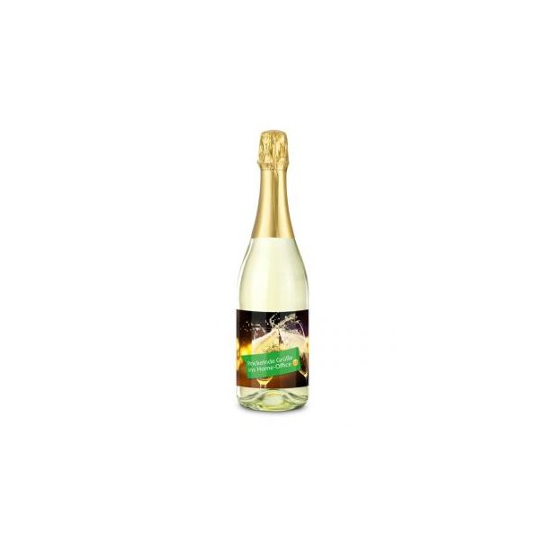 Home-Office Grüße - Sparkling wine Cuvée - Bottle clear, 0.75 l