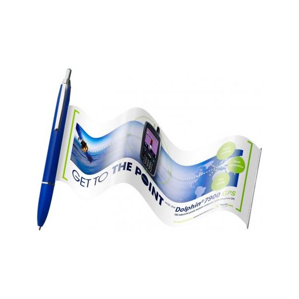 Info-Pen Kugelschreiber mit ausziehbarer Werbefahne