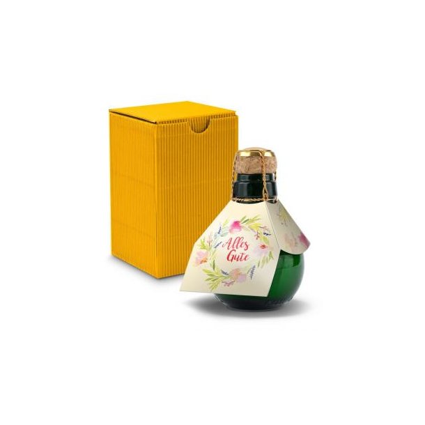 Kleinste Sektflasche der Welt! Alles Gute - Inklusive Geschenkkarton in Gelb, 125 ml