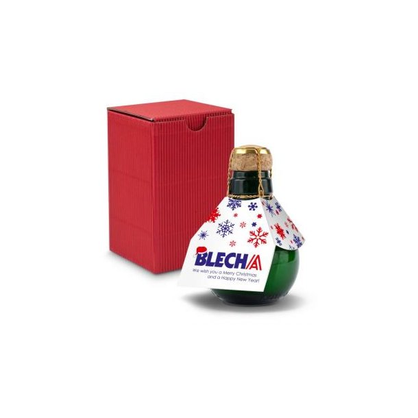Kleinste Sektflasche der Welt! Eigendesign - Inklusive Geschenkkarton in Rot, 125 ml