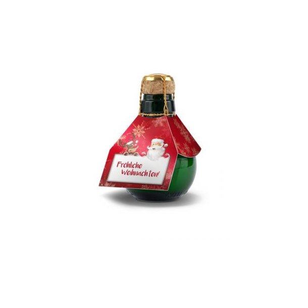 Kleinste Sektflasche der Welt! Fröhliche Weihnachten - Ohne Geschenkkarton, 125 ml