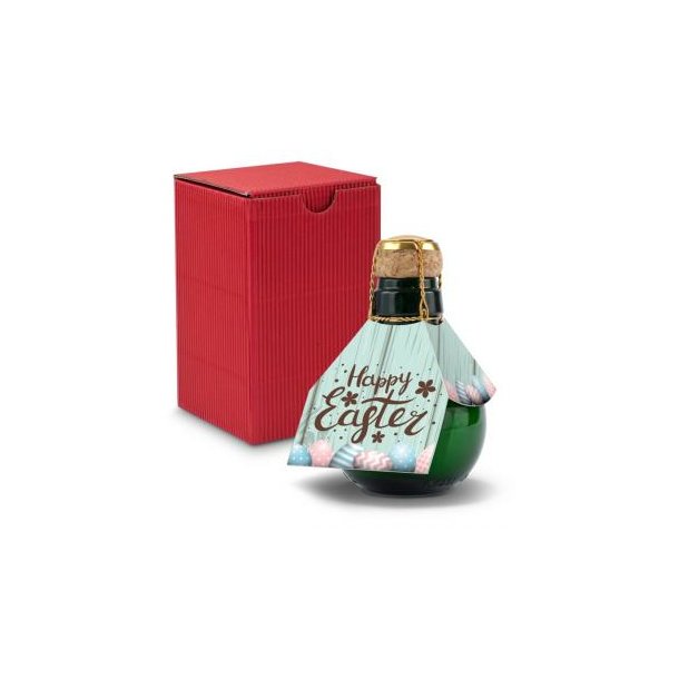 Kleinste Sektflasche der Welt! Happy Easter - Inklusive Geschenkkarton in Rot, 125 ml