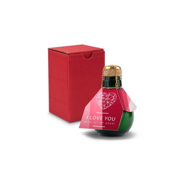 Kleinste Sektflasche der Welt! I love u - Inklusive Geschenkkarton in Rot, 125 ml
