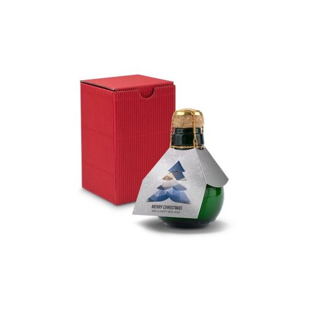 Kleinste Sektflasche der Welt! Merry Christmas - Inklusive Geschenkkarton in Rot, 125 ml