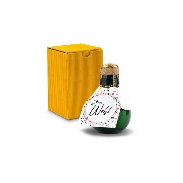 Kleinste Sektflasche der Welt! Zum Wohl - Inklusive Geschenkkarton, 125 ml
