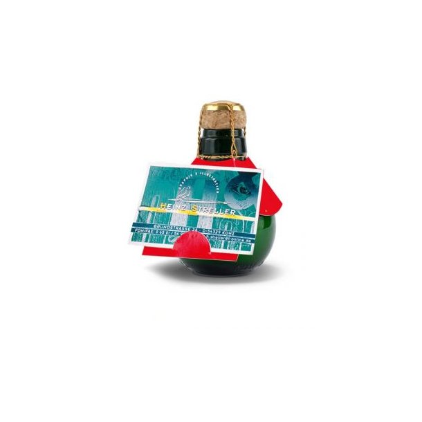 Kleinste Sektflasche der Welt! rot mit Visitenkarteneinschub - Ohne Geschenkkarton, 125 ml