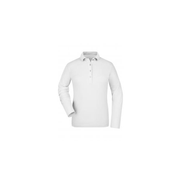 Ladies\' Elastic Polo Long-Sleeved - Langarm Poloshirt mit hohem Tragekomfort
