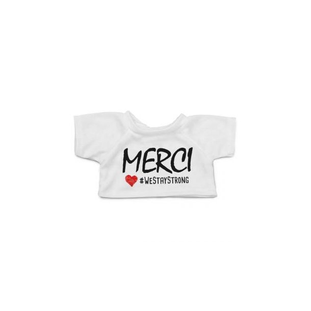 MERCI!|#westaystrong T-Shirt für kuschelige Plüschhelden mit Aufdruck.