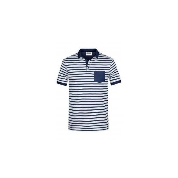 Men\'s Polo Striped - Polo in maritimem Look mit Brusttasche
