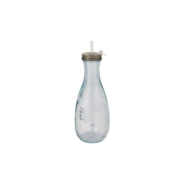 Polpa Flasche mit Trinkhalm aus recyceltem Glas 