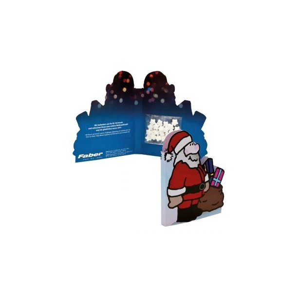 Present Card "Santa" mit Mini-Schoko-Spekulatius-Nüssen