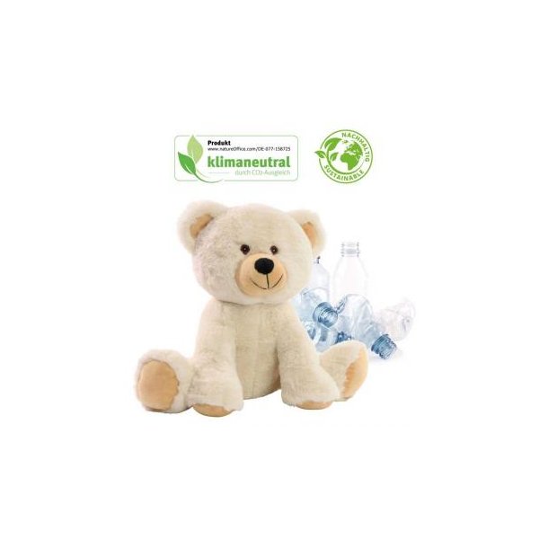 RecycelBär®|Recyclable Likeable: RecycelBär® aus 100% genutzten und recycelten PET-Flaschen.