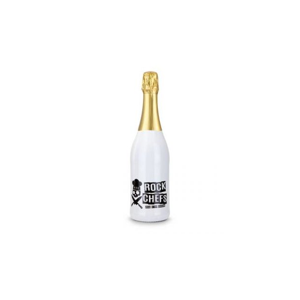 Sekt Cuvée - Flasche weiß-lackiert - Kapselfarbe Gold, 0,75 l