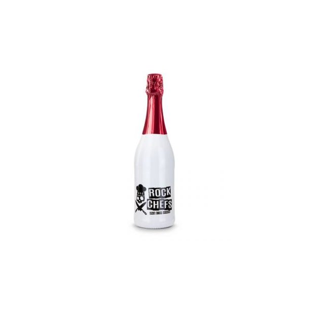 Sekt Cuvée - Flasche weiß-lackiert - Kapselfarbe Rot, 0,75 l