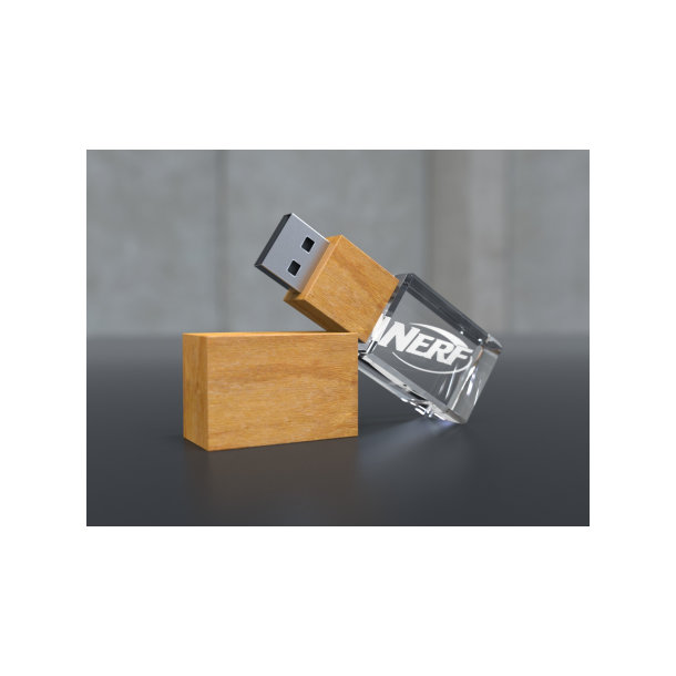 USB CRYSTAL 3D wood, (16GB) 3.0