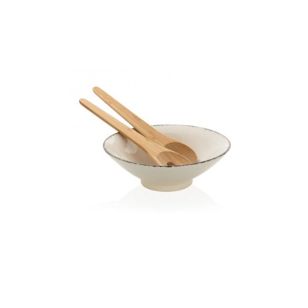 Ukiyo Salatschüssel Mit Bambus Salatbesteck