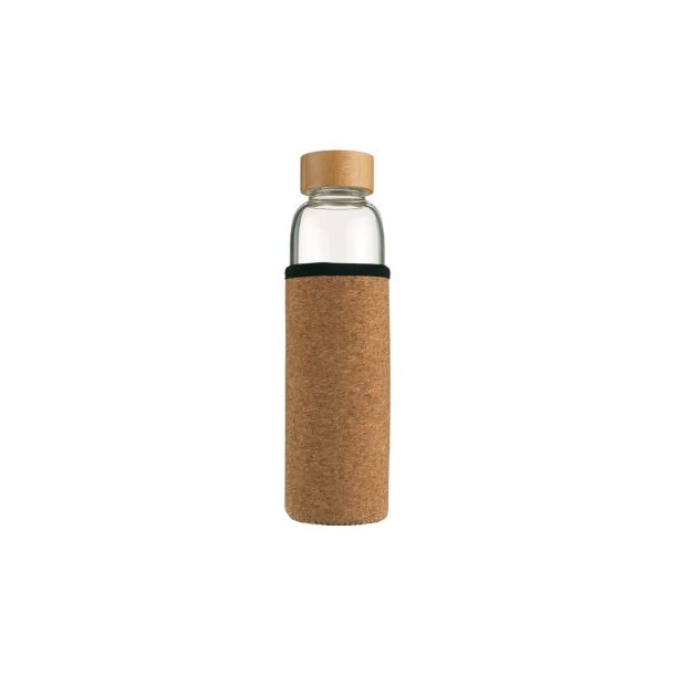 Vanilla Season® INDAUR Trinkflasche aus Borosilikatglas mit Schutzhülle