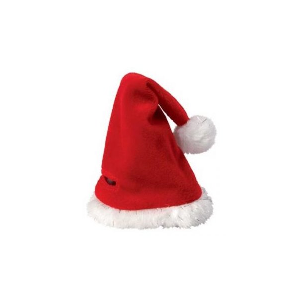 Weihnachtsmütze|Weihnachtsmütze für Plüschtiere Gr. M, mit einem Schlitz für ein Ohr an der Seite