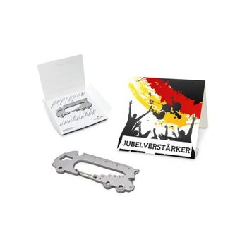 Geschenkartikel / Präsentartikel: ROMINOX® Key Tool Truck / LKW (22 Funktionen) im Motiv-Mäppchen Deutschland Fan Jubelverstärker